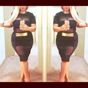 Black Dress with Mesh middle